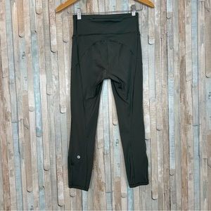 Lululemon 4 Final Lap Crop 23" Evergreen Green Cropped Legging Nulux Run Running